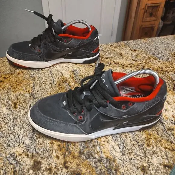 Nike SB Dunk Low Pro Sneakers Black/Red Size 10.5 ID 366620-001 Paul Rodriguez